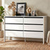 Oikiture 6 Chest Of Drawers Dresser Lowboy Handle-Free White