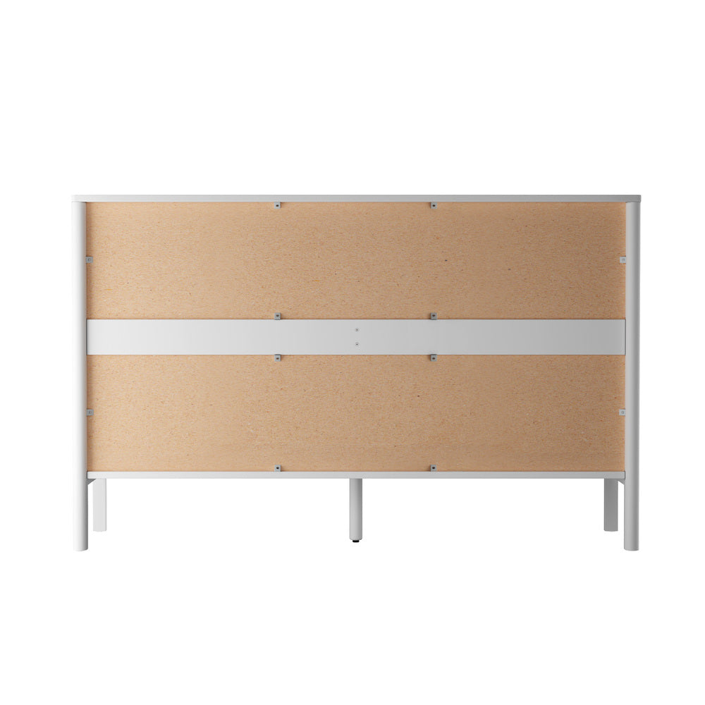 Oikiture 6 Chest Of Drawers Dresser Lowboy Handle-Free White
