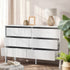 Oikiture 6 Chest Of Drawers Dresser Lowboy Handle-Free White