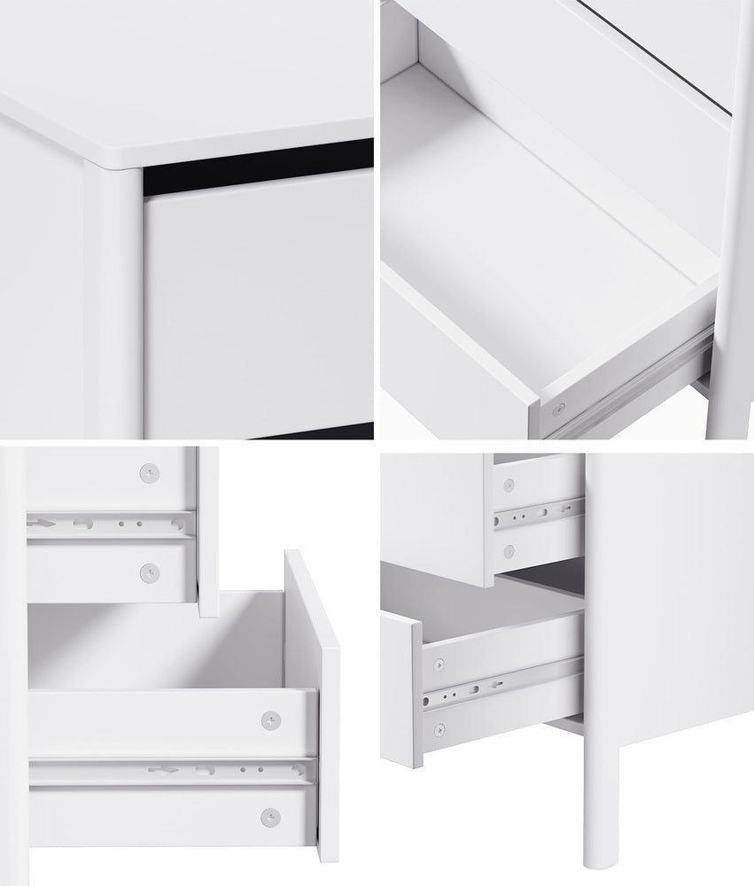 Oikiture 6 Chest Of Drawers Dresser Lowboy Handle-Free White