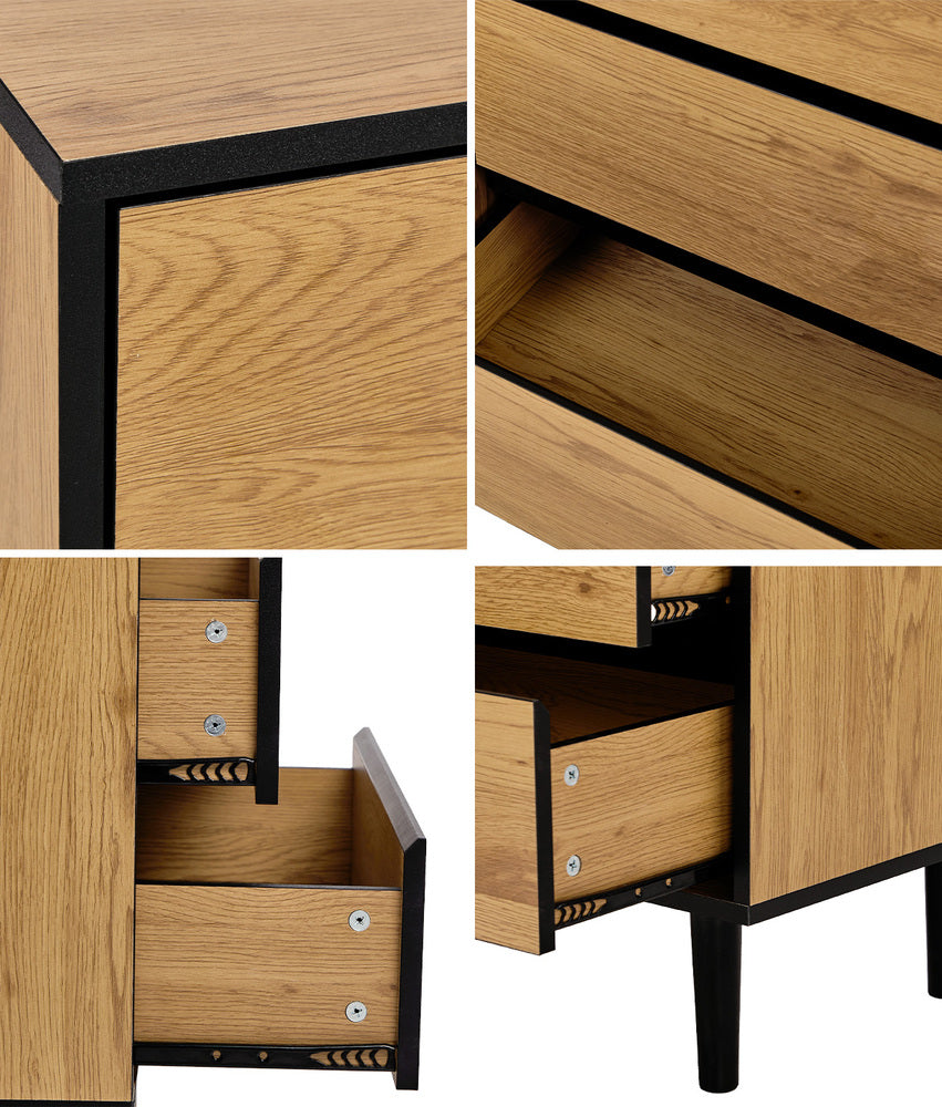 6 Chest of Drawers Lowboy Storage Dresser Bedroom Natural