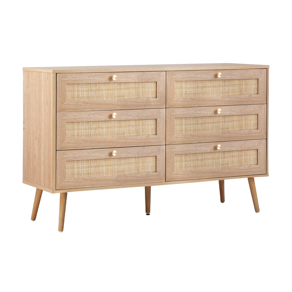 6 Chest of Drawers Dresser Tallboy Rattan