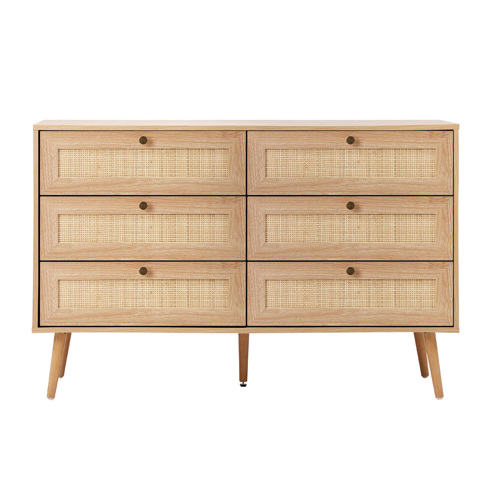 6 Chest of Drawers Dresser Tallboy Rattan