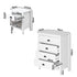 Oikiture 4 Chest of Drawers and Bedside Table Vintage Bedroom Set