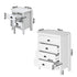 Oikiture 4 Chest of Drawers and 2 Bedside Tables Vintage Bedroom Set White