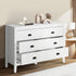 Oikiture 6 Chest of Drawers and Bedside Table Vintage Bedroom Set
