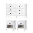 Oikiture 6 Chest of Drawers and 2 Bedside Tables Vintage Bedroom Set