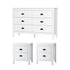 Oikiture 6 Chest of Drawers and 2 Bedside Tables Vintage Bedroom Set White