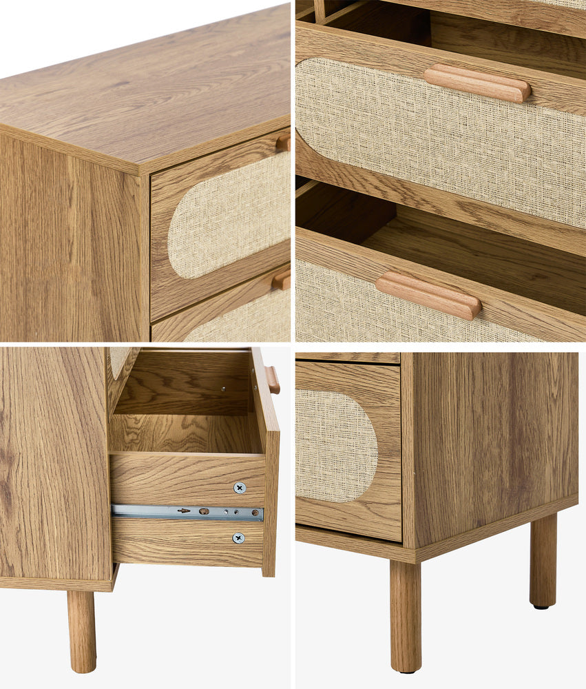 6 Chest of Drawers Lowboy Storage Cabinet Dresser Natural