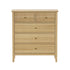 Oikiture 5 Chest of Drawers Dresser Storage Cabinet Tallboy Natural