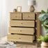 Oikiture 5 Chest of Drawers Dresser Storage Cabinet Tallboy Natural