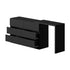 Oikiture 6 Chest of Drawers Dresser with Side Table Black