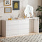 Oikiture 6 Drawer Chest Dresser White with Side Table Storage Cabinet