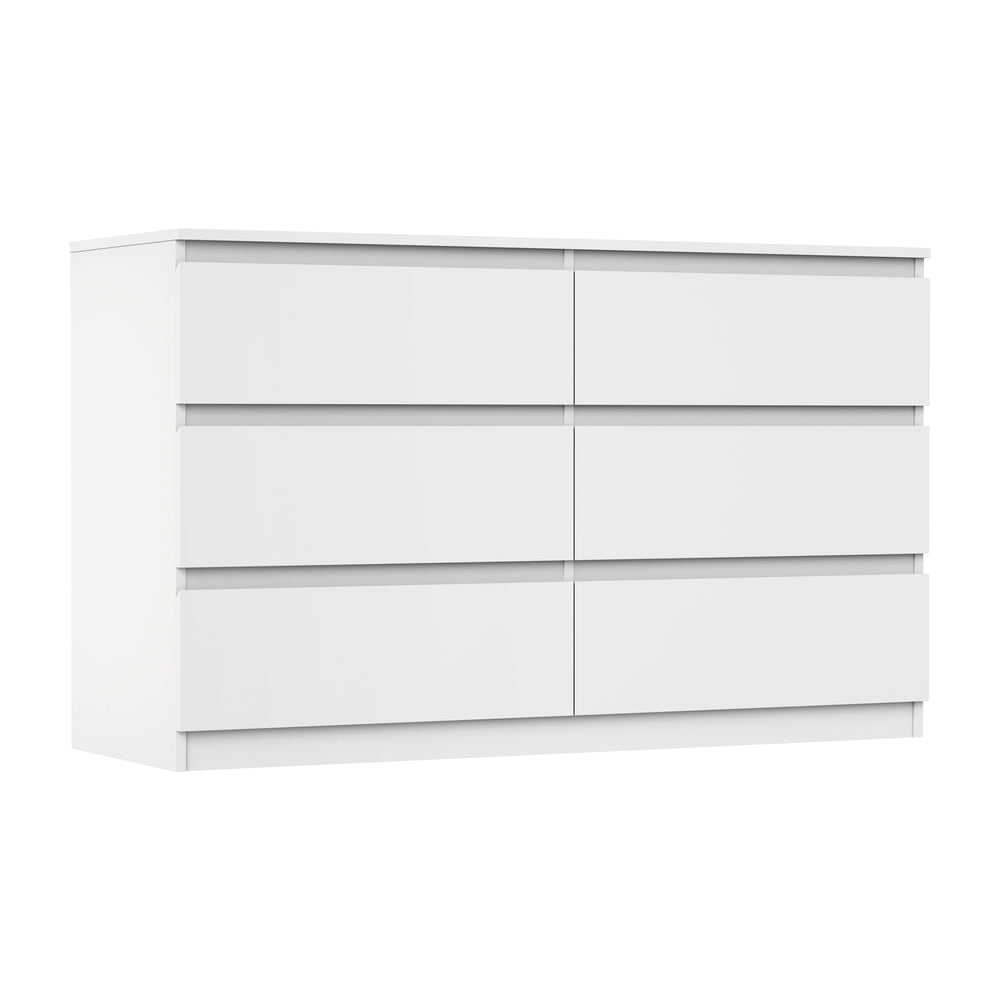 6 Chest of Drawers Lowboy Dresser Table Bedroom White