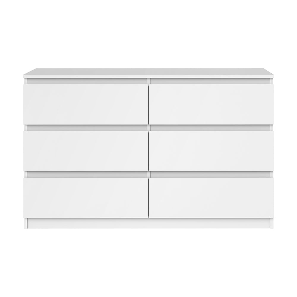 6 Chest of Drawers Lowboy Dresser Table Bedroom White