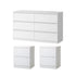 6 Chest of Drawers and 2 Bedside Tables Bedroom Set White
