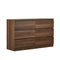 Oikiture 6 Chest of Drawers Lowboy Storage Cabinet Dresser Walnut