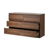 Oikiture 6 Chest of Drawers Lowboy Storage Cabinet Dresser Walnut