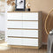 Oikiture 8 Drawer Tallboy Chest of Drawers White Wood Storage Cabinet