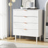 Oikiture 4 Chest of Drawers Tallboy White Gold