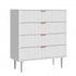 Oikiture 4 Chest of Drawers Tallboy White Gold