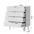 Oikiture 4 Chest of Drawers Tallboy White Gold