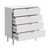 Oikiture 4 Chest of Drawers Tallboy White Gold