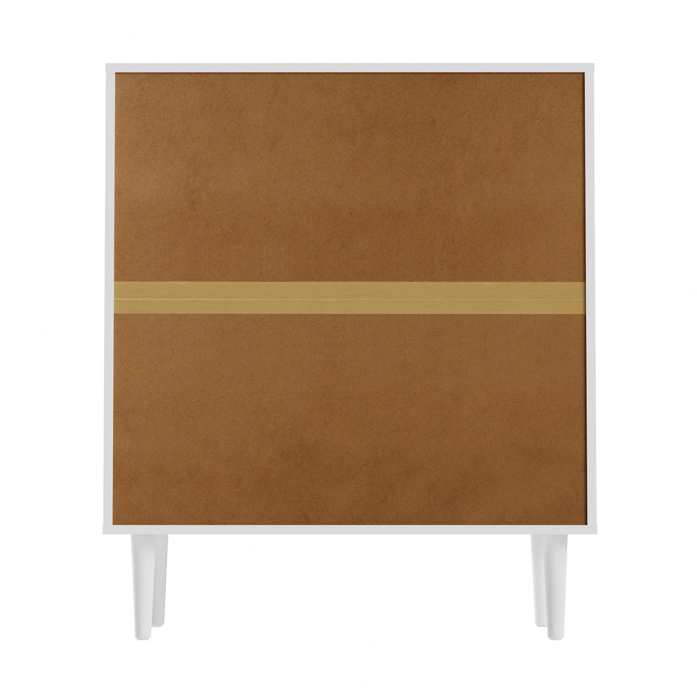 Oikiture 4 Chest of Drawers Tallboy White Gold
