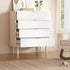 Oikiture 4 Chest of Drawers Tallboy White Gold