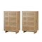 4 Chest of Drawers Storage Cabinet Tallboy Natural Set of 2