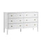 Oikiture 6 Drawer Kids Chest of Drawers White Painted Storage Cabinet