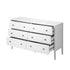 Oikiture 6 Drawer Kids Chest of Drawers White Painted Storage Cabinet