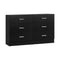 6 Chest of Drawers Aluminum Handles Black