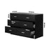 6 Chest of Drawers Aluminum Handles Black