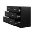 6 Chest of Drawers Aluminum Handles Black