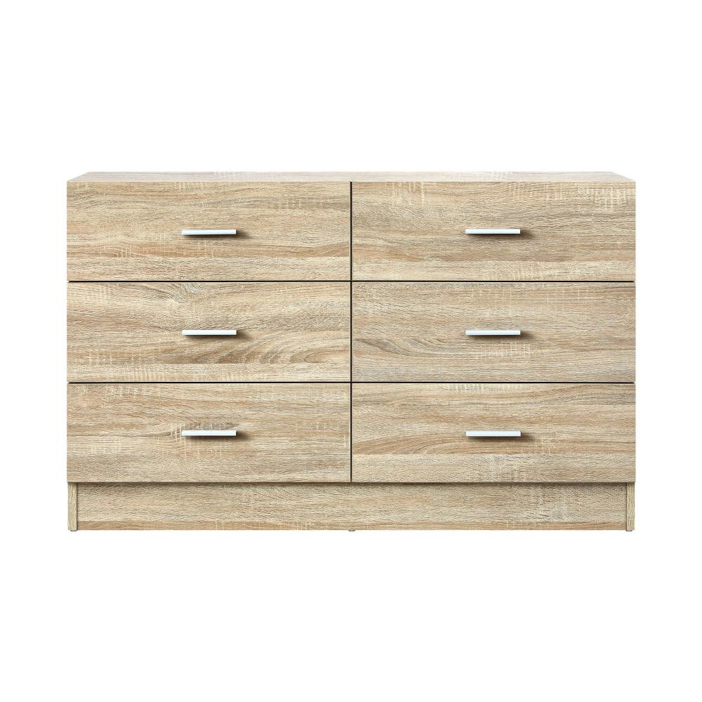 6 Chest of Drawers Aluminum Handles Wooden