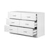 6 Chest of Drawers Aluminum Handles White