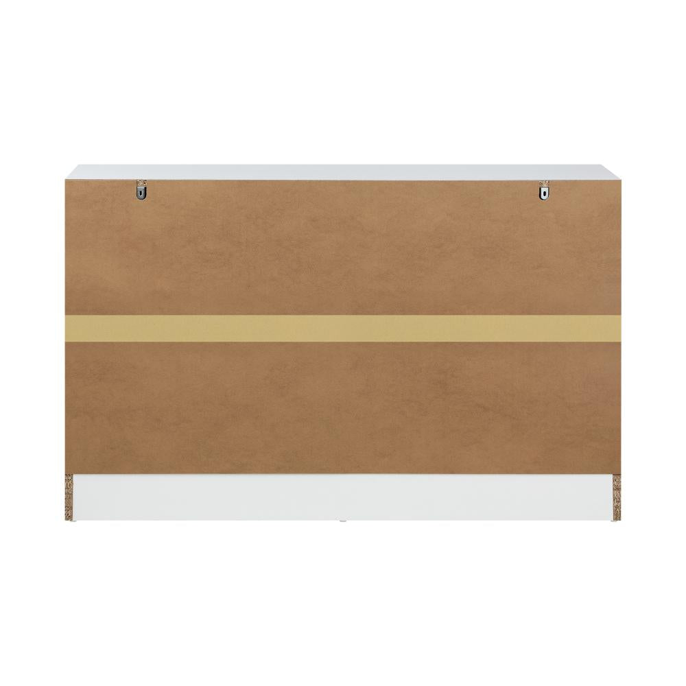6 Chest of Drawers Aluminum Handles White