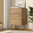Oikiture 3 Chest of Drawers Tallboy Natural