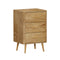 Oikiture 3 Chest of Drawers Tallboy Natural