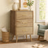 Oikiture 3 Chest of Drawers Tallboy Natural
