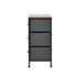 Oikiture 6 Chest of Drawers Fabric Grey Wooden Tabletop