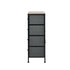 Oikiture 8 Chest of Drawers Fabric Grey Wooden Tabletop