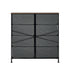 Oikiture 8 Chest of Drawers Fabric Grey Wooden Tabletop