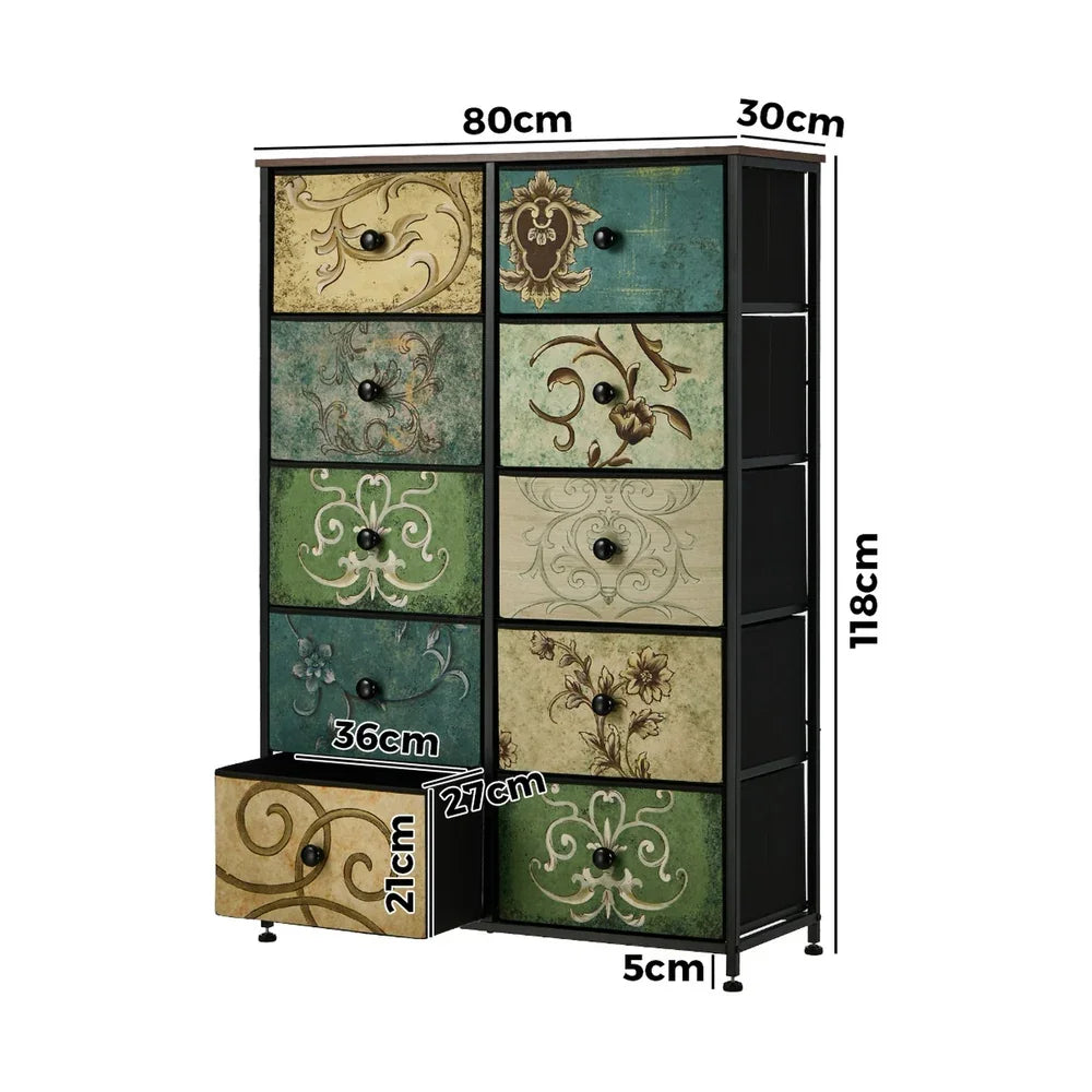10 Chest of Drawers Fabric Cabinet Tower Tallboy Dresser