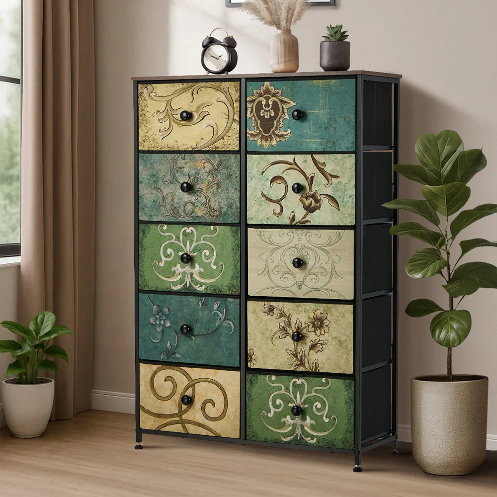 10 Chest of Drawers Fabric Cabinet Tower Tallboy Dresser