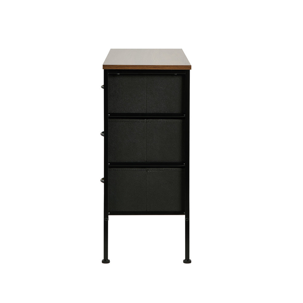 Oikiture Lowboy 5 Chest Of Drawers Cabinet Retro