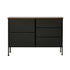 Oikiture Lowboy 5 Chest Of Drawers Cabinet Retro