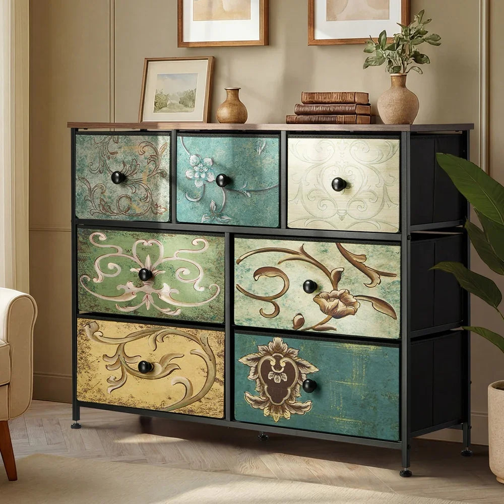 7 Chest of Drawers Fabric Storage Cabinet Dresser Lowboy