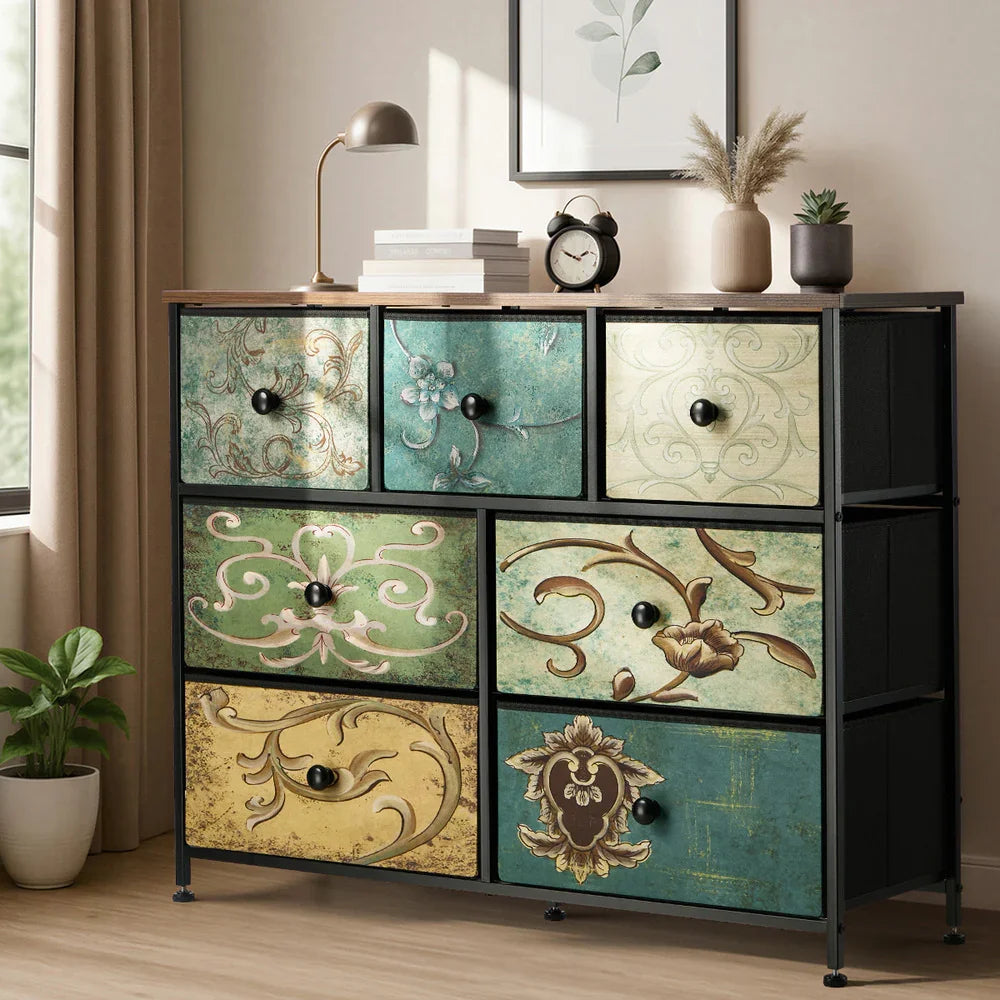7 Chest of Drawers Fabric Storage Cabinet Dresser Lowboy
